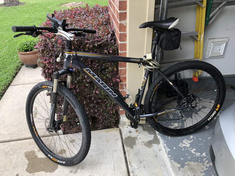 In Houston, one benefits from having a bike that can go off-road since there is a good chance you will!